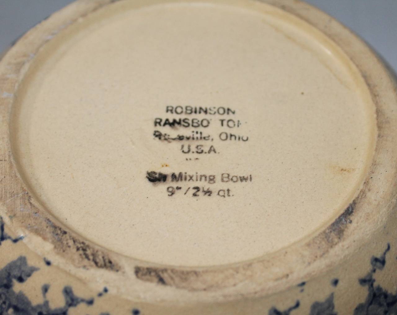 Mixing Schale aus Spongeware des frühen 20. Jahrhunderts (Land) im Angebot