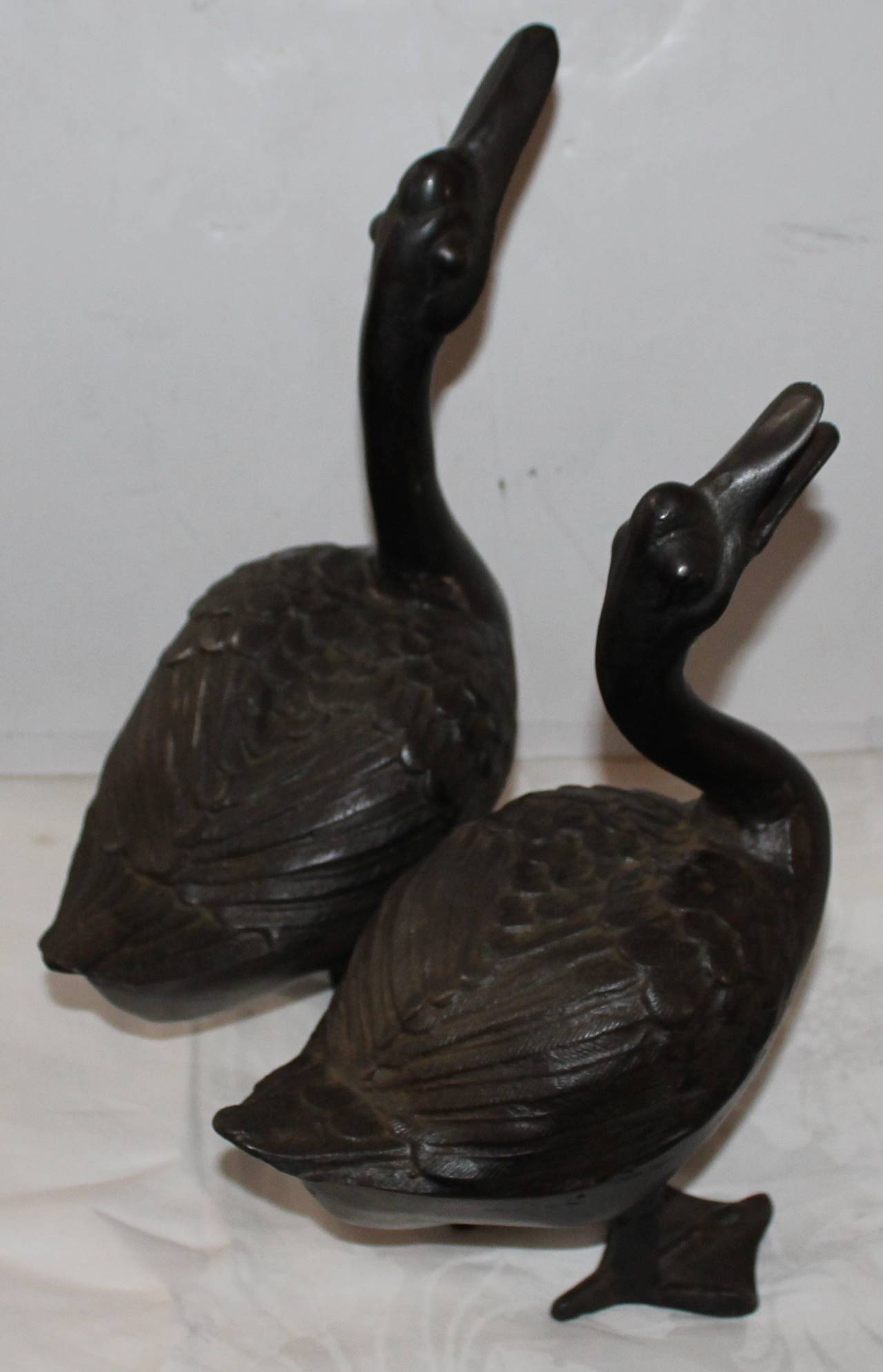 American Two 19th Century Cast Iron Folky Door Stops or Garden Ornaments