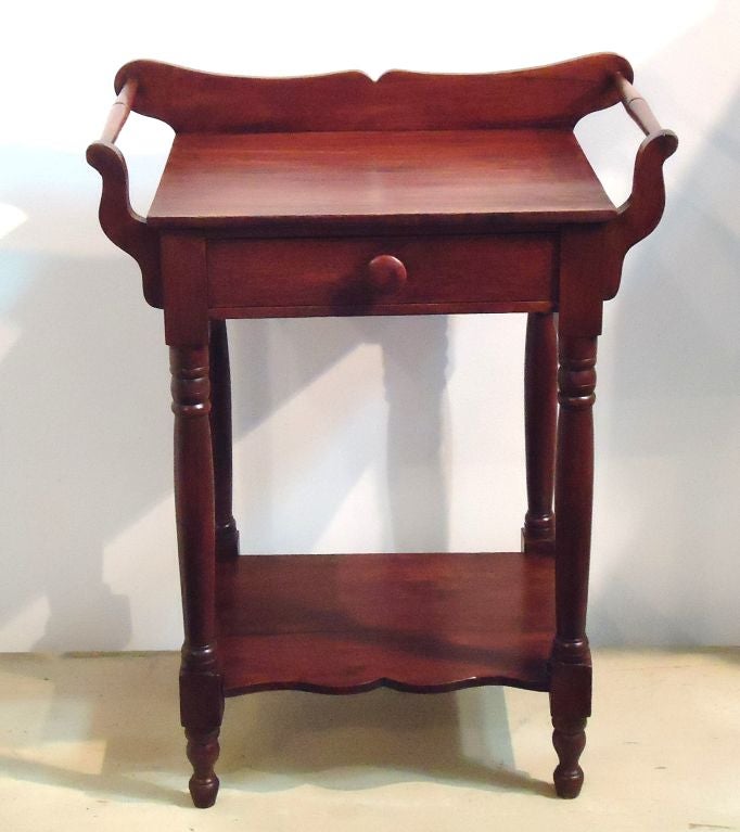 19thc One Drawer Night Stand /wash Stand  From Pennsylvania