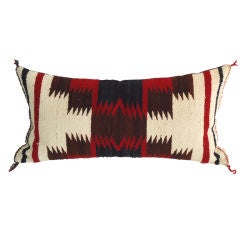 Navajo Indian Eye Dazzler Weaving Bolster Pillow/red, brown/black Navajo Indian Eye Dazzler Weaving Bolster Pillow/red, brown/black