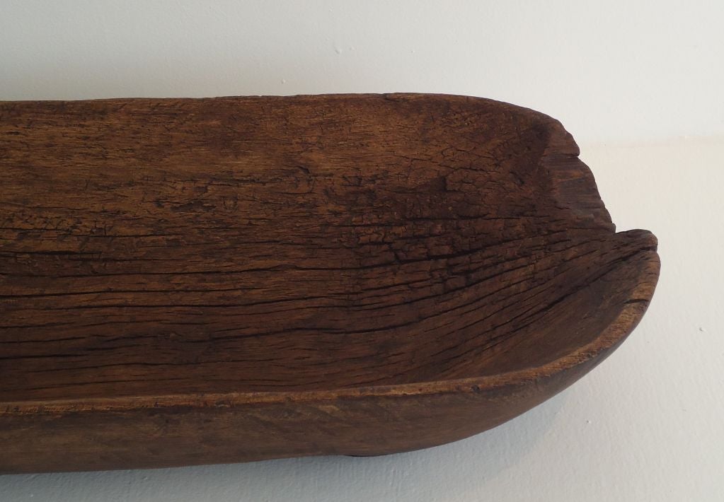 Folk Art 18thc Hand Carved Dough Bowl From New England