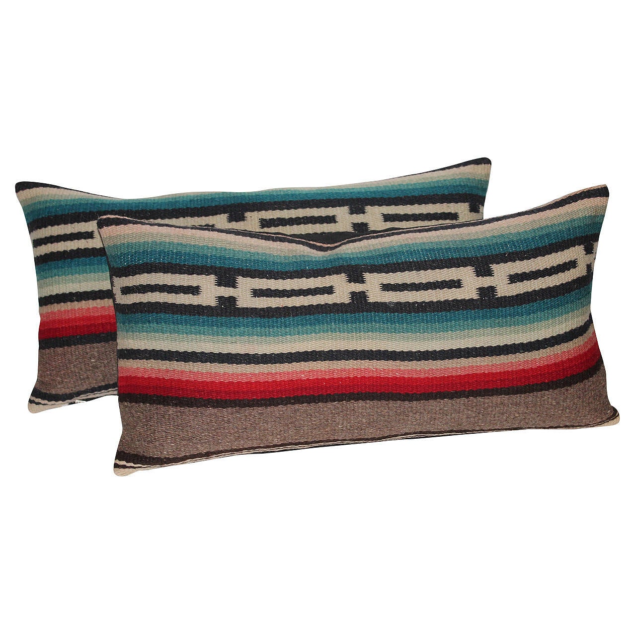 Pair of Mexican Serape Pillows at 1stDibs