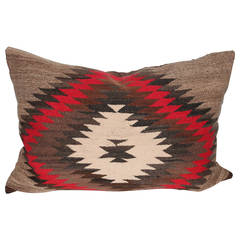 Early Navajo Indian Weaving Eye Dazzler Pillow