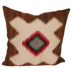 Antique Early Navajo Indian Weaving Eye Dazzler Pillow