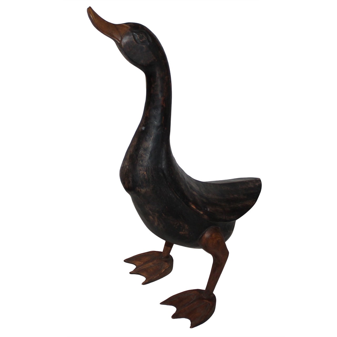 Early Hand-Carved and Painted Folk Art Duck