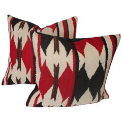 Pair of Navajo Indian Weaving Geometric Pillows