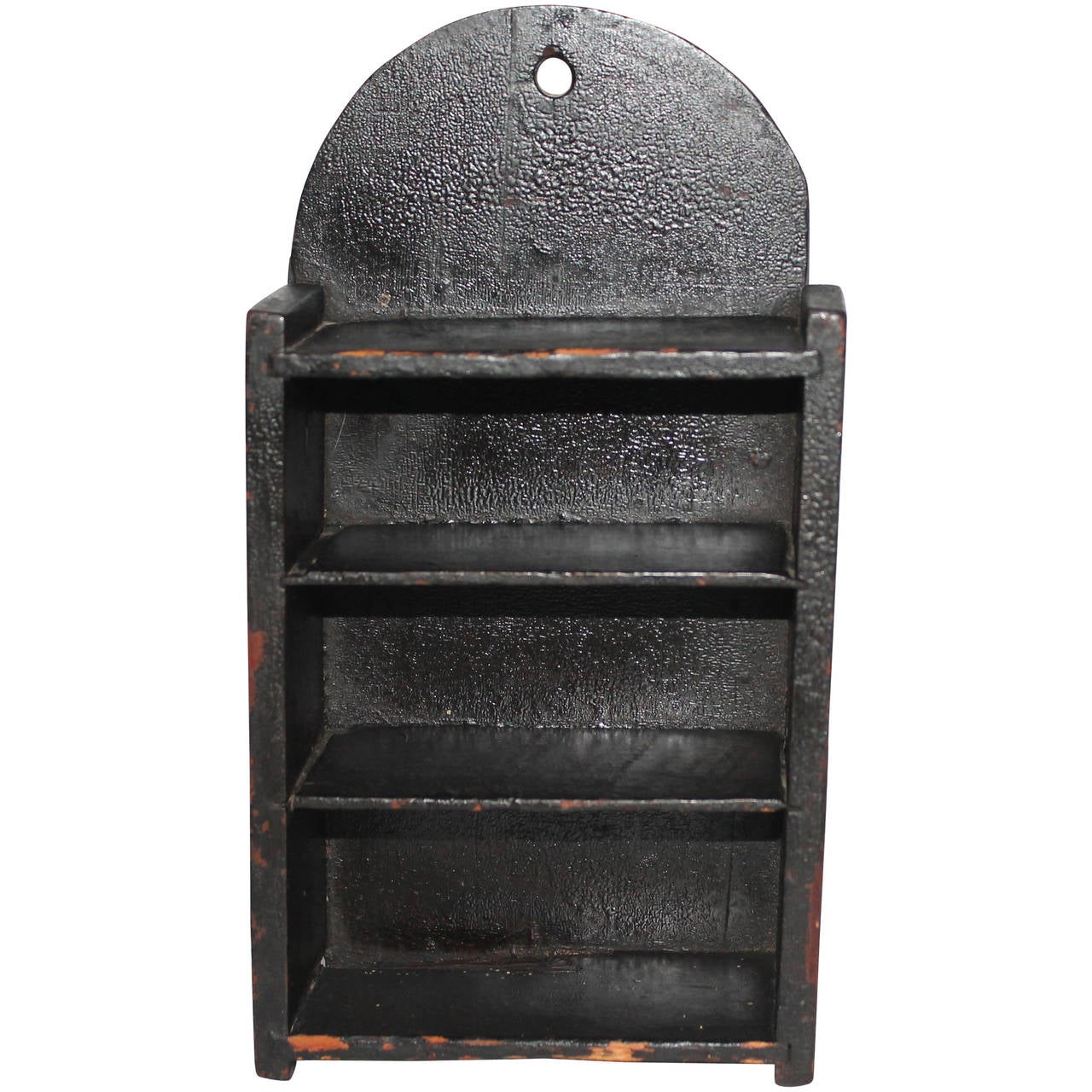19th Century Original Black Painted Wall Box or Shelf For Sale at 1stdibs