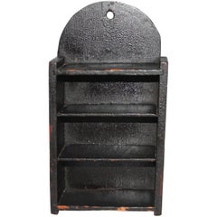 Antique 19th Century Original Black Painted Wall Box or Shelf