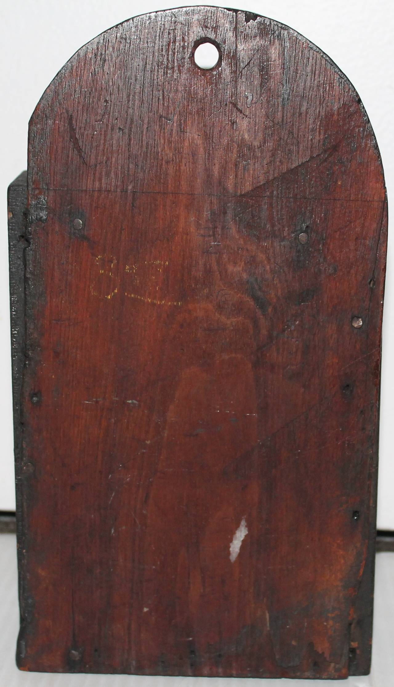 Wood 19th Century Original Black Painted Wall Box or Shelf
