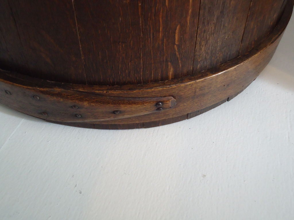 American Rare & Unusual Large Firkin/bucket W/lid From New England