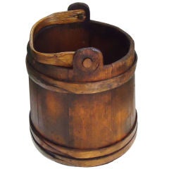 19thc New England  Water Bucket/hand Made W/handle