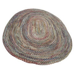 Fantastic Oval Large Multi Colored Wool Braided Rug