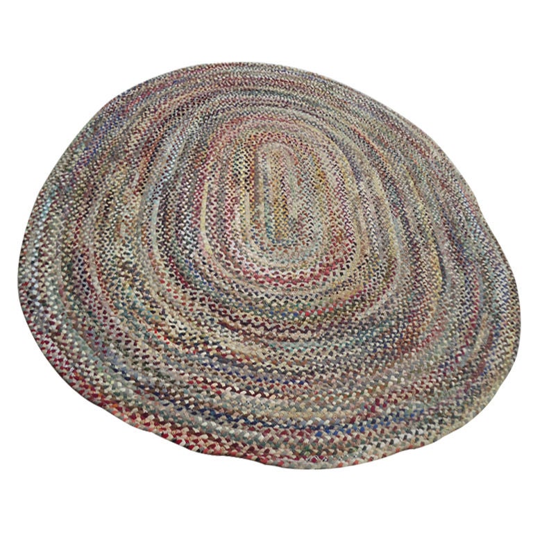 Fantastic Oval Large Multi Colored Wool Braided Rug At 1stdibs Fantastic Oval Large Multi Colored Wool Braided Rug For
