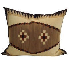 Fantastic Navajo Indian Weaving Oversize Pillow W/black  Backing