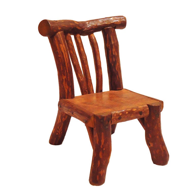 Early 20th C. Chip Carved Miniature Chair
