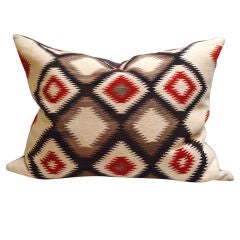 Navajo Indian Weaving Bolster Pillow W/geometric Diamonds