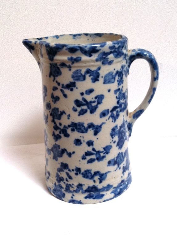 American 19 Th C. Spongeware Pitcher