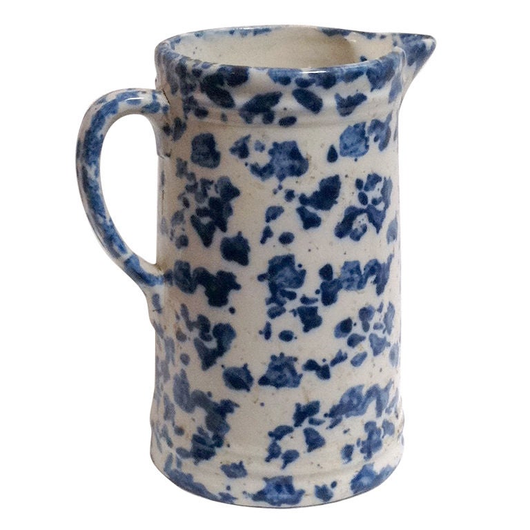 19 Th C. Spongeware Pitcher