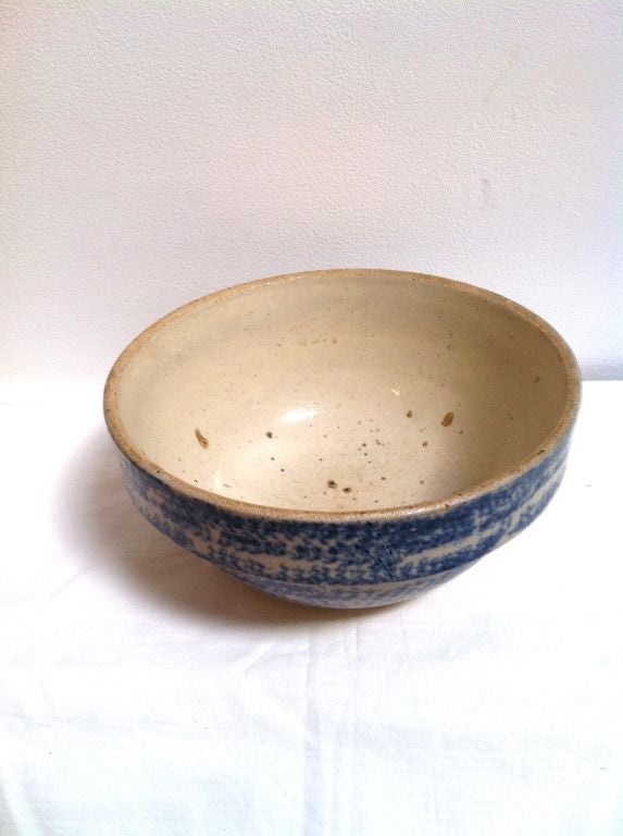American 19th C. Spongeware Custard Bowl
