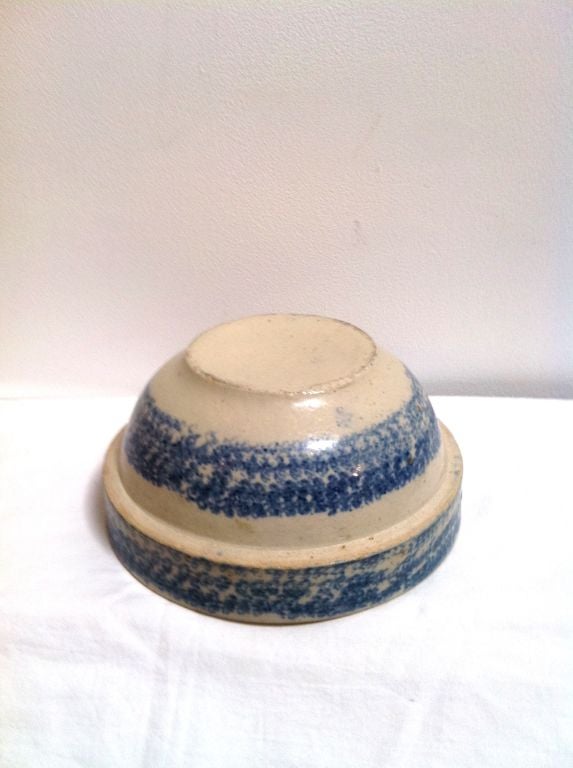 19th C. Spongeware Custard Bowl 1