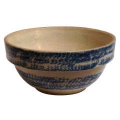 Antique 19th C. Spongeware Custard Bowl