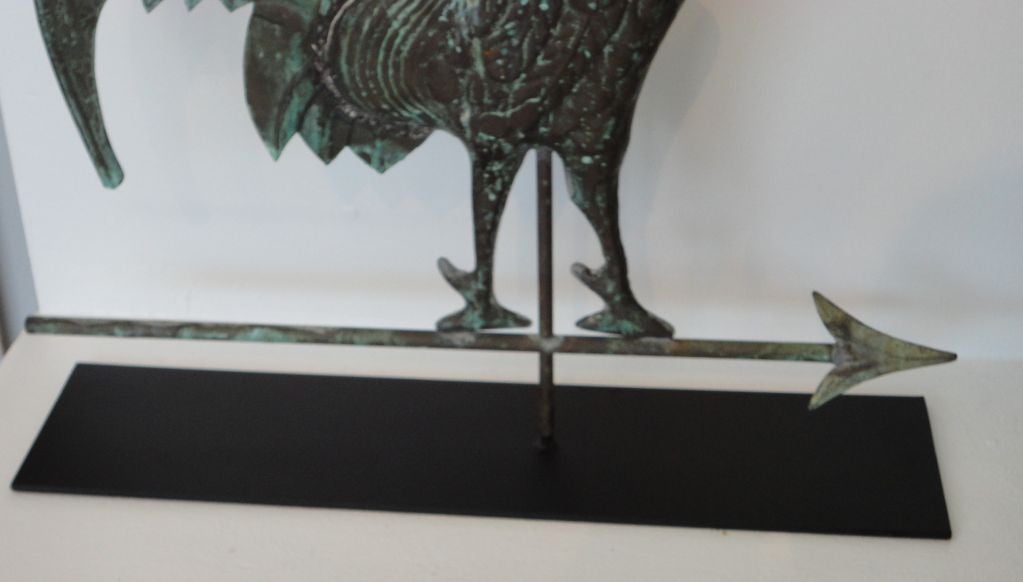 19th Century 19thc Fantastic Form & Surface Rooster Weathervane