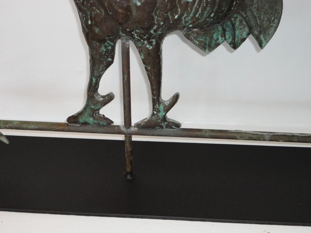 19thc Fantastic Form & Surface Rooster Weathervane 5