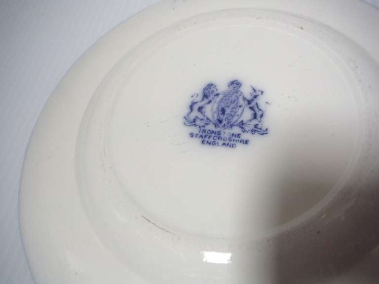 Victorian Flow Blue Ironstone Plates For Sale