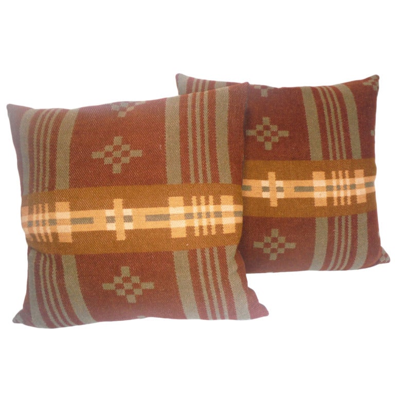 19thc Horse Blanket Pillows,Pair at 1stdibs