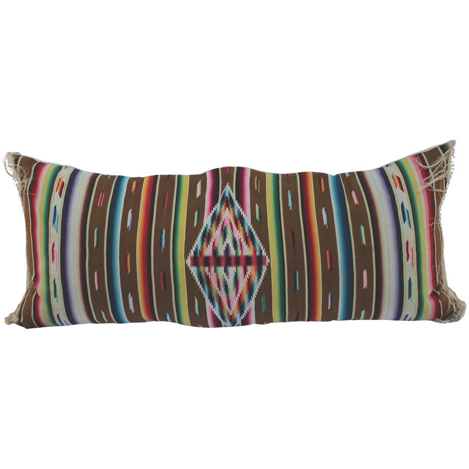 Early Mexican Serape Bolster Pillow