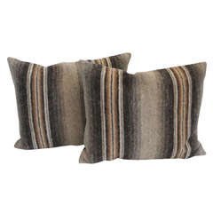 Pair of Soft Wool Indian Weaving Bolster Pillows