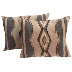 Pair of Geometric Navajo Weaving Pillows