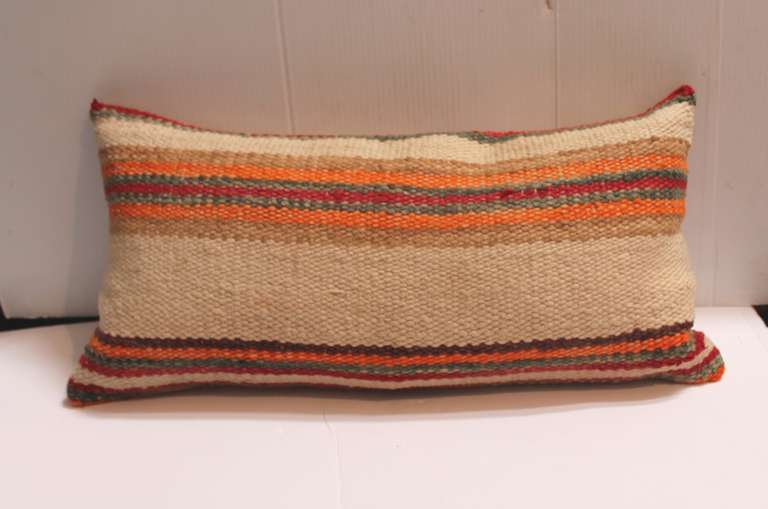 American Pair of Navajo Weaving, Saddle Blanket Pillows