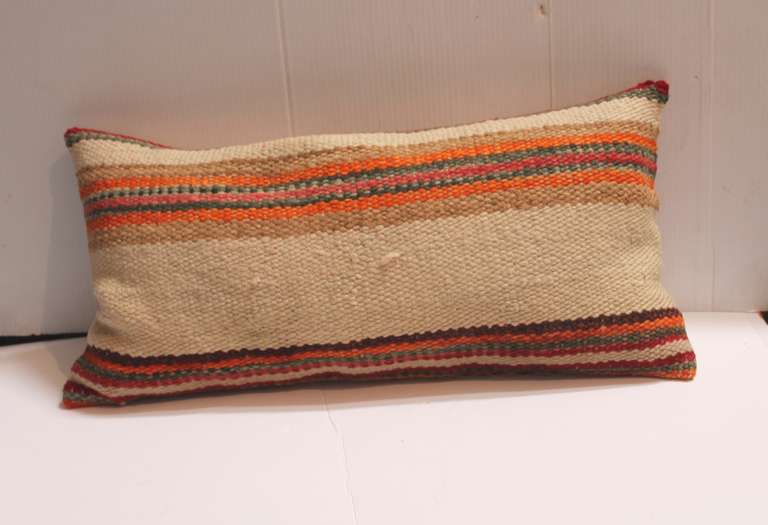 Pair of Navajo Weaving, Saddle Blanket Pillows In Excellent Condition In Los Angeles, CA