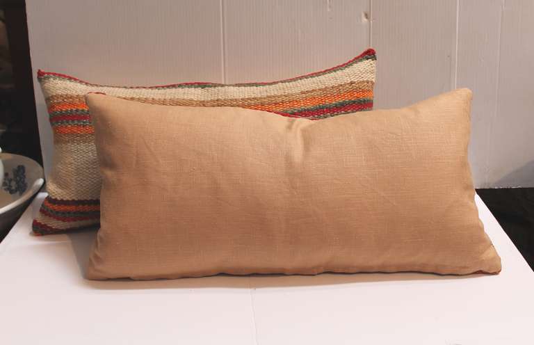 20th Century Pair of Navajo Weaving, Saddle Blanket Pillows