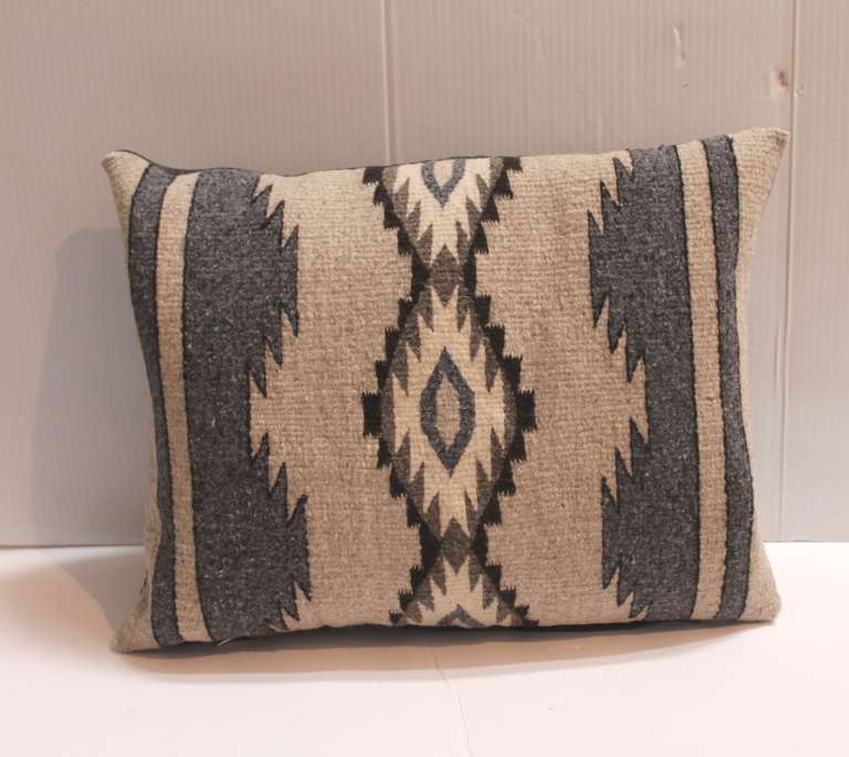 American Pair of Geometric Navajo Weaving Pillows