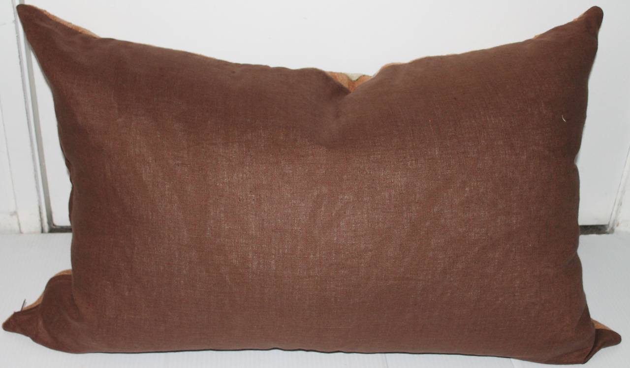 Mexican Pictorial Indian Weaving Bolster Pillow In Excellent Condition For Sale In Los Angeles, CA