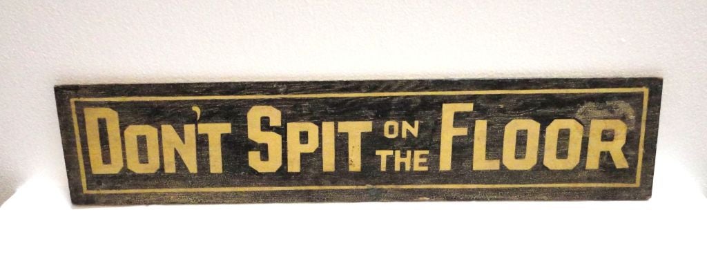 WONDERFUL ORIGINAL GILDED PAINTED SIGN WITH ORIGINAL BLACK PAINTED GROUND.EARLY 20THC AND COMMONLY FOUND IN PUBLIC PLACES.THIS SIGN CAME FROM THE OFFICE OF THE SHERIFFS JAIN IN SAN LUIS OBISPO,CALIFORNIA.THE CONDITION IS GREAT.