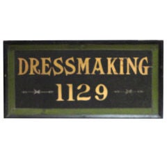 Antique 19thc Original Painted "dressmaking " Sign In Gilded Letters