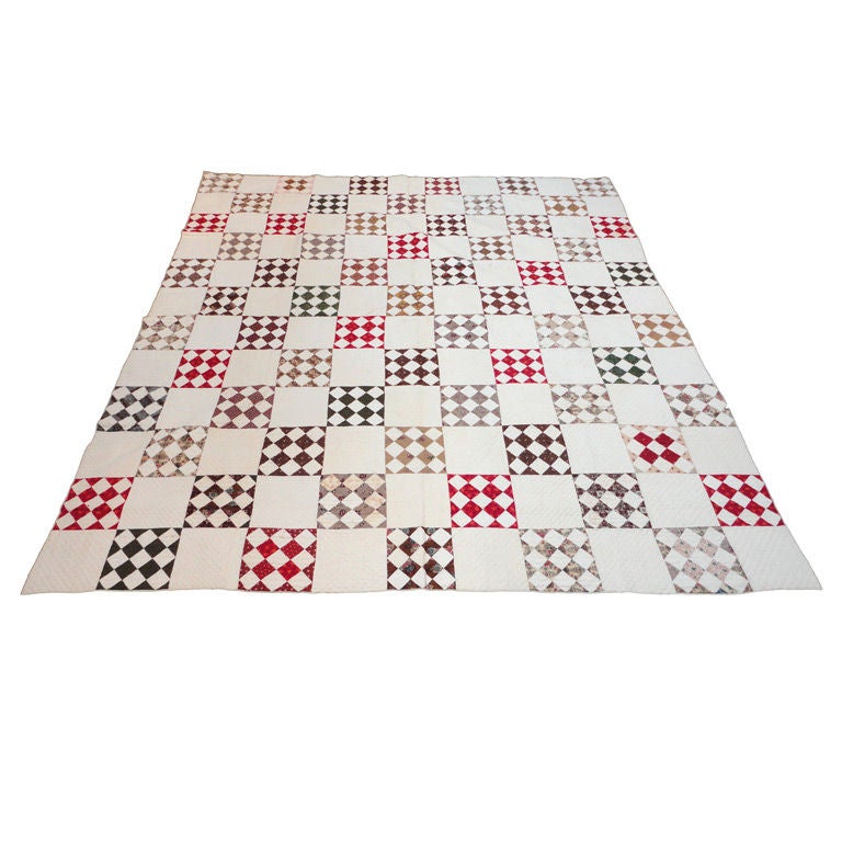 Rare 
Early Chimney Sweep Pattern  New England Quilt