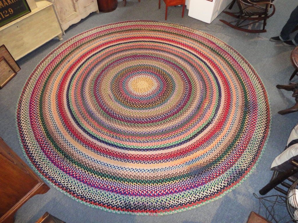 American Wonderful Large Hand Braided /colorful 11 Foot Round Rug