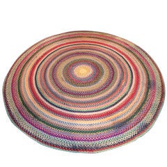 Wonderful Large Hand Braided /colorful 11 Foot Round Rug