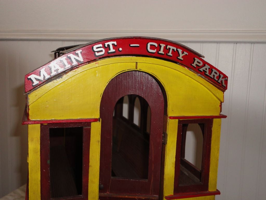 Mid-20th Century Folky and Fantastic Early 20th Century Original Painted Trolley Car