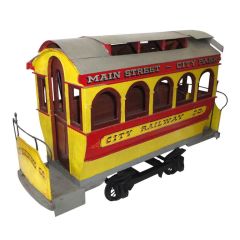 Vintage Folky and Fantastic Early 20th Century Original Painted Trolley Car