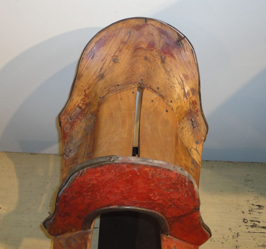 19th Century Rare & Early 19thc Handmade Wood Saddle Holder On Stand