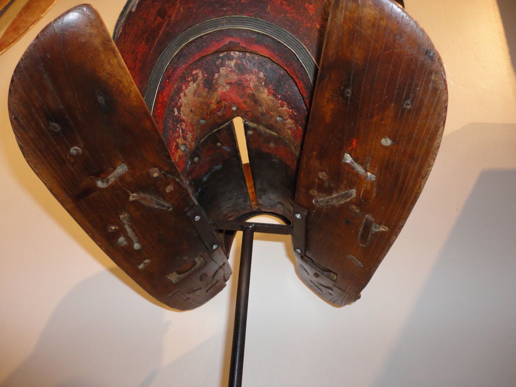 Rare & Early 19thc Handmade Wood Saddle Holder On Stand 5