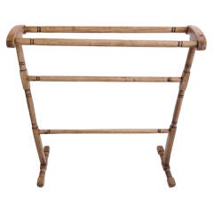 Used Early 19thc Original Cream Painted Quilt/towel Rack