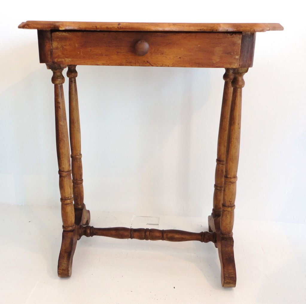 American 19thc Pine Cottage Side Table Or Night Stand