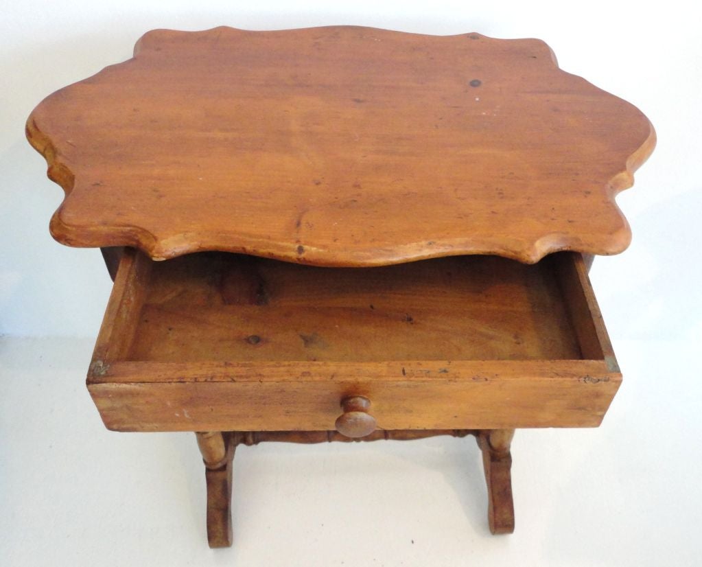 19th Century 19thc Pine Cottage Side Table Or Night Stand