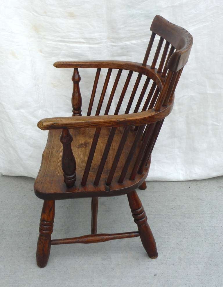 18thc English Birdcage Windsor Arm Chair In Excellent Condition In Los Angeles, CA